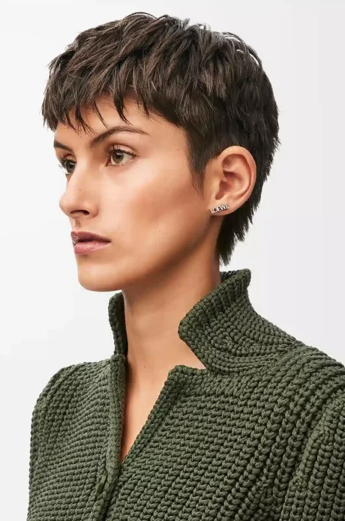 LOEWE Grafik tek küpe, gümüş Gümüş