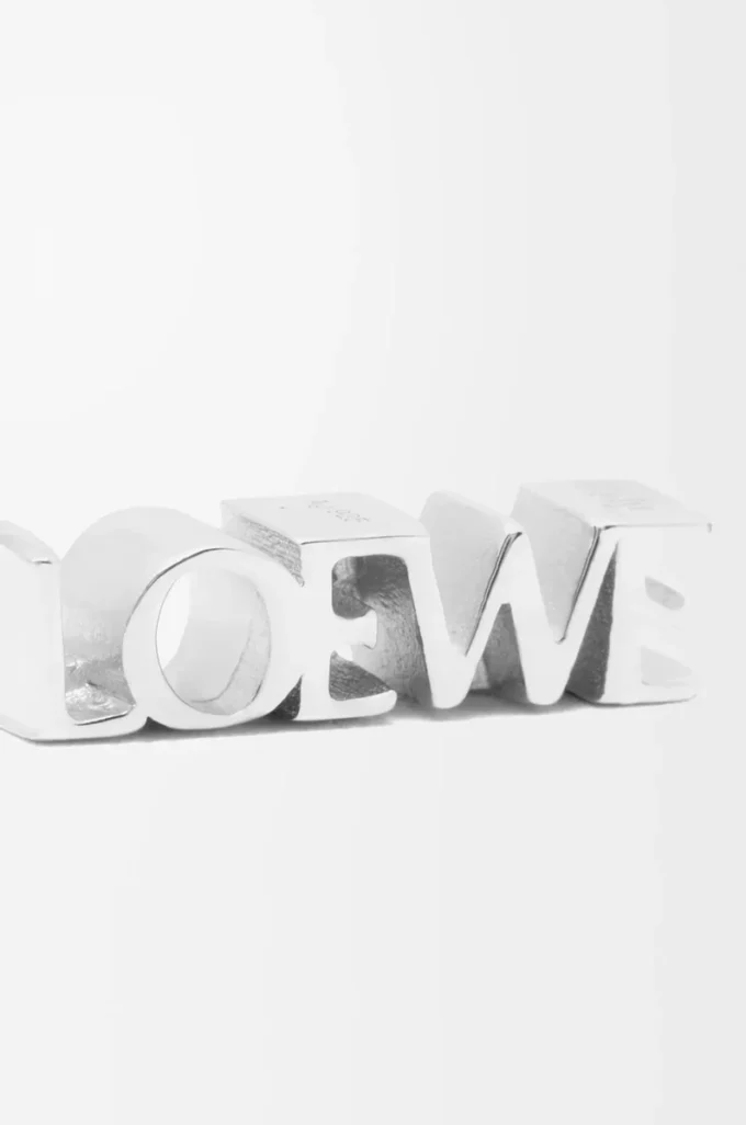 LOEWE Grafik tek küpe, gümüş Gümüş