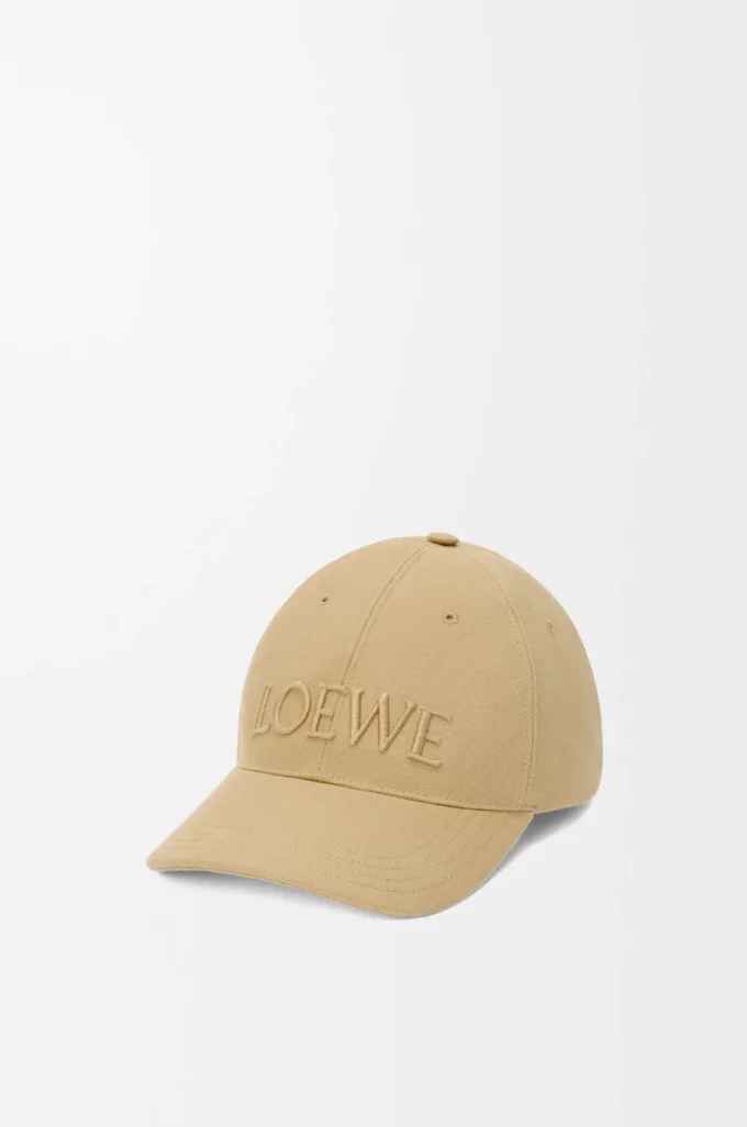 LOEWE kanvas şapka Kum rengi