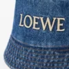 LOEWE kot kumaştan kova şapka Denim Blue