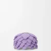 Mauve renkli dana derisinden küçük çiçek charm