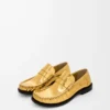 Metalik dana derisinden Campo loafer Altın