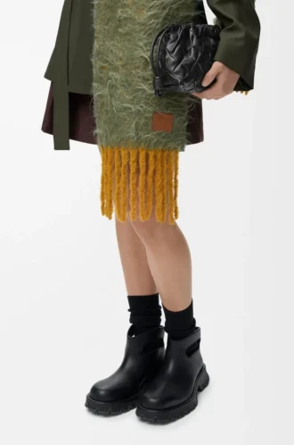 Mini Flamenco cüzdan, sıkıştırılmış nappa dana derisi, Siyah