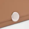 Mini grain dana derisinden üretilmiş Pebble kontinental cüzdan Mocha