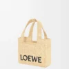 Mini LOEWE Font tote, rafya Doğal