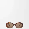 Mini Oval Slim güneş gözlüğü Havana