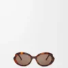 Mini Oval Slim güneş gözlüğü Havana