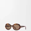 Mini Oval Slim güneş gözlüğü Havana