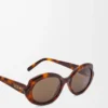 Mini Oval Slim güneş gözlüğü Havana