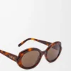 Mini Oval Slim güneş gözlüğü Havana