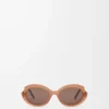 Mini Oval Slim güneş gözlüğü Milky Caramel