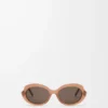 Mini Oval Slim güneş gözlüğü Milky Caramel