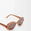 Mini Oval Slim güneş gözlüğü Milky Caramel