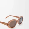 Mini Oval Slim güneş gözlüğü Milky Caramel