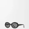 Mini Oval Slim güneş gözlüğü Siyah