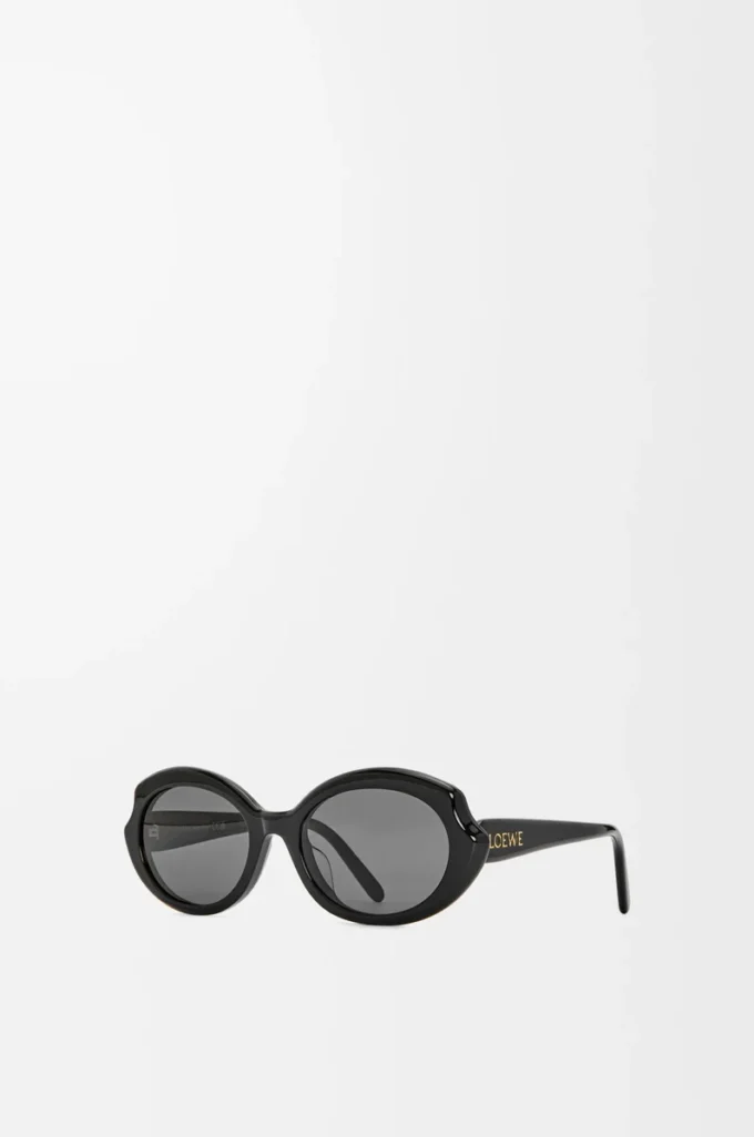 Mini Oval Slim güneş gözlüğü Siyah