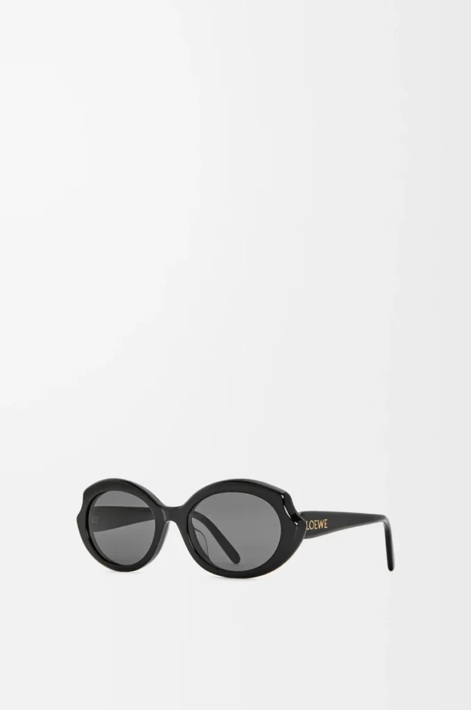 Mini Oval Slim güneş gözlüğü Siyah