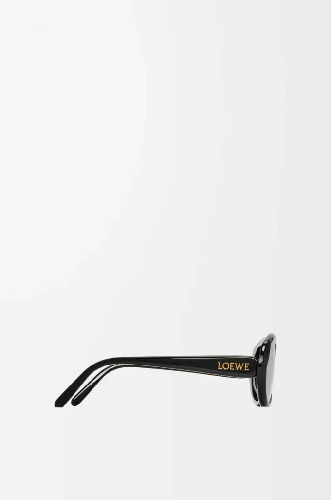 Mini Oval Slim güneş gözlüğü Siyah