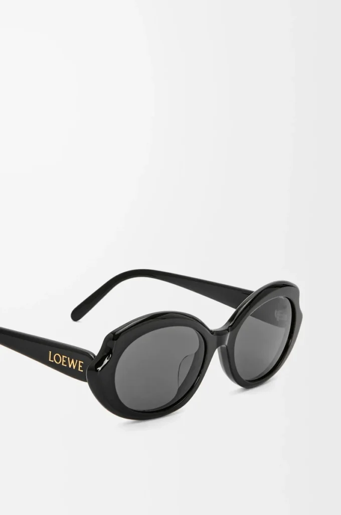 Mini Oval Slim güneş gözlüğü Siyah