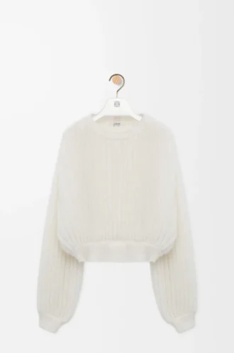 Mohair karışımlı kazak Beyaz