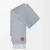 Mohair ve yün atkı Açık Gri