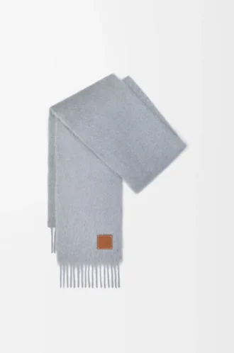 Mohair ve yün atkı Açık Gri