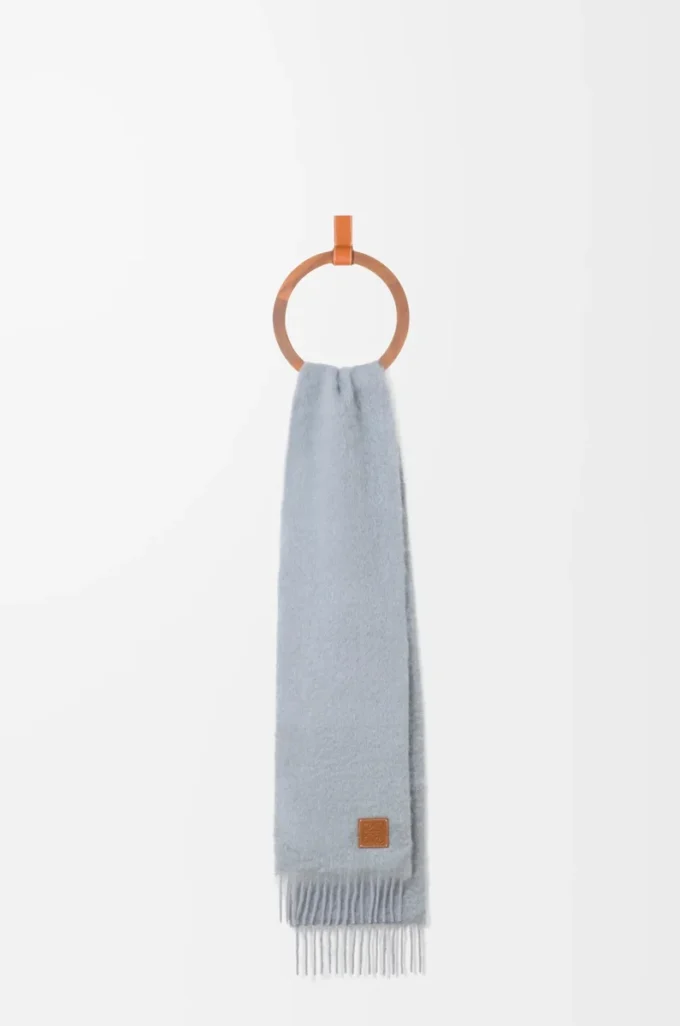 Mohair ve yün atkı Açık Gri