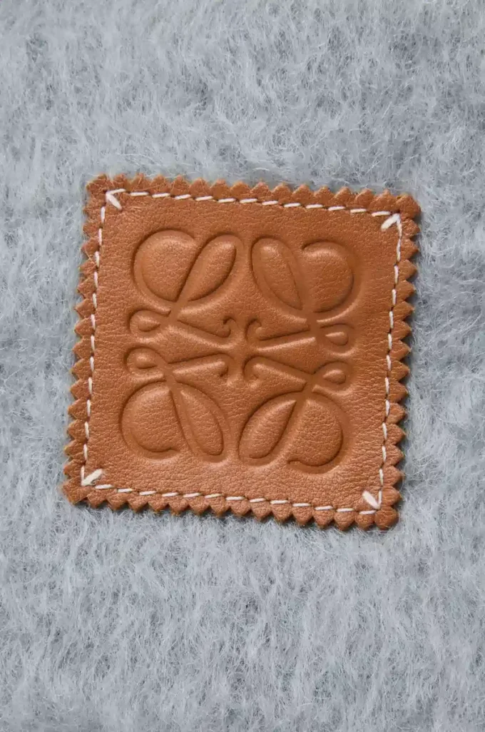 Mohair ve yün atkı Açık Gri