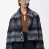 Mohair ve yün karışımı ceket Mavi/Çok renkli