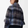 Mohair ve yün karışımı ceket Mavi/Çok renkli