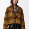 Mohair ve yün karışımı ceket Sarı/Çok renkli