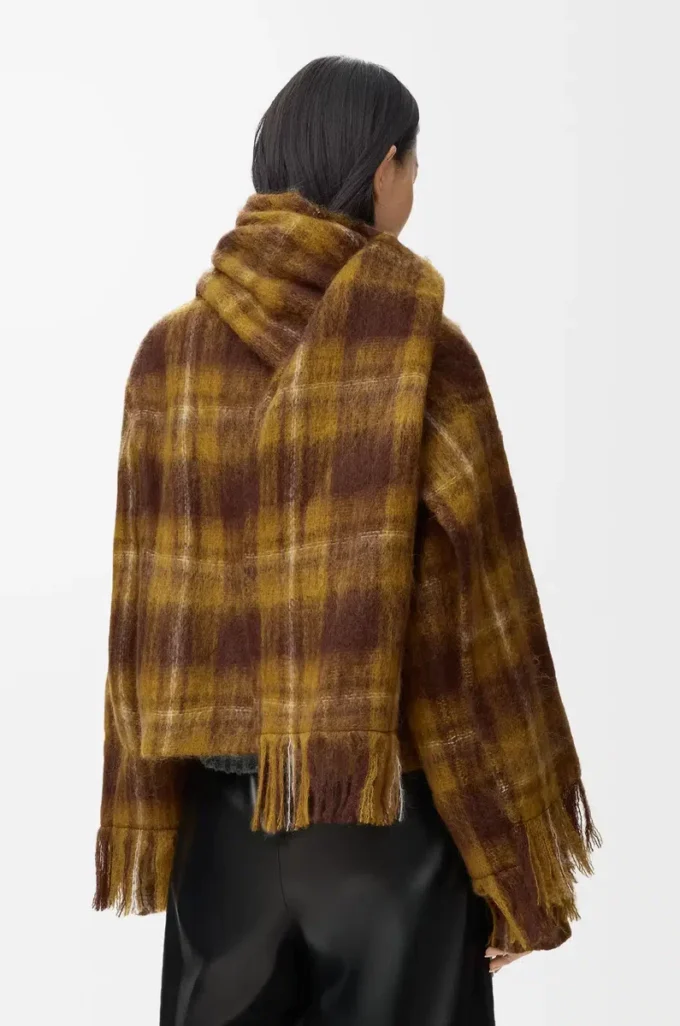Mohair ve yün karışımı ceket Sarı/Çok renkli