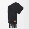 Mohair ve yün karışımı eşarp Siyah