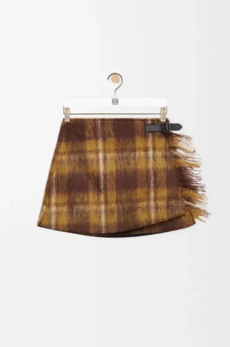 Mohair ve yün karışımı etek Sarı/Çok renkli