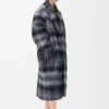 Mohair ve yün karışımı palto Mavi/Çok renkli