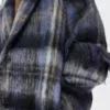 Mohair ve yün karışımı palto Mavi/Çok renkli