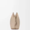 Nappa dana derisinden büyük Flamenco clutch Sand
