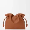 Nappa dana derisinden büyük Flamenco clutch Squirrel