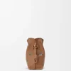Nappa dana derisinden Cats mini Flamenco el çantası Mocha