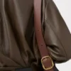 Nappa dana derisinden drape ceket Koyu Yeşil