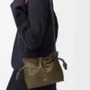 Nappa dana derisinden Mini Flamenco clutch Dark Khaki