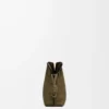 Nappa dana derisinden Mini Flamenco clutch Dark Khaki