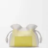 Nappa dana derisinden orta boy Flamenco clutch Çayır Yeşili/Açık Sarı