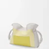 Nappa dana derisinden orta boy Flamenco clutch Çayır Yeşili/Açık Sarı
