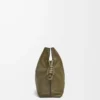 Nappa dana derisinden orta boy Flamenco clutch Dark Khaki