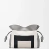 Nappa dana derisinden orta boy Flamenco clutch Grey/Light Ghost