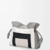 Nappa dana derisinden orta boy Flamenco clutch Grey/Light Ghost