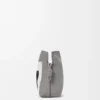 Nappa dana derisinden orta boy Flamenco clutch Grey/Light Ghost