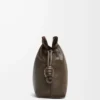 Nappa dana derisinden orta boy Flamenco clutch Çikolata