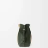 Nappa dana derisinden orta boy Flamenco clutch Landscape, Bottle Green/Ochre